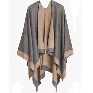 Women's Shawl Wrap Poncho/Cape Cardigan Sweater Open Front-ONE SIZE